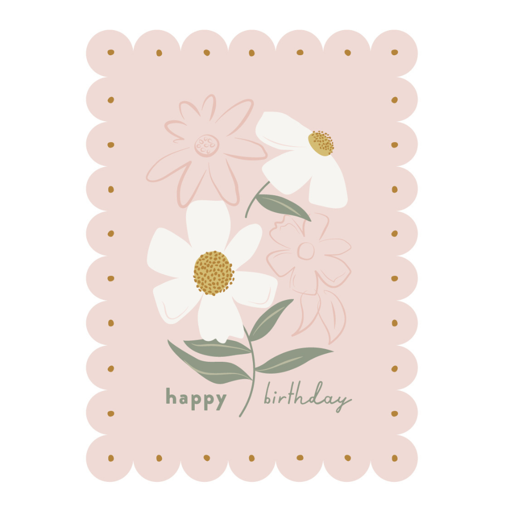 Premium Greeting Card Lemonade - BLUSH SCALLOP